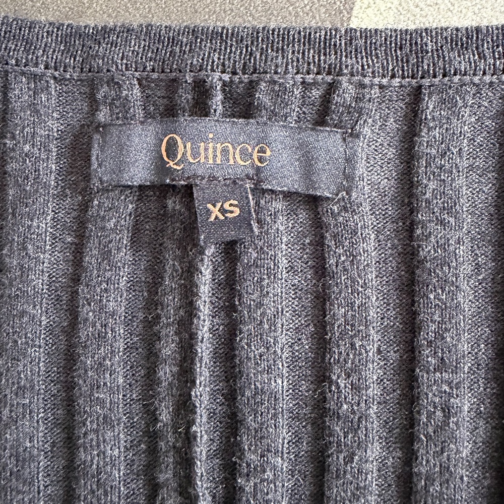 Quince Cotton Cashmere Ribbed Long Sleeve Dress - Picture 2 of 2